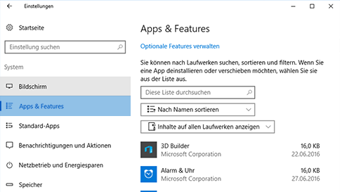 überprüfen von elementen mit windows defender