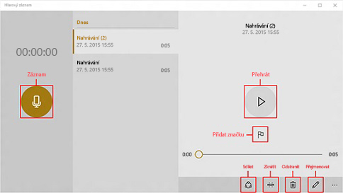 jak používat hlasový záznam